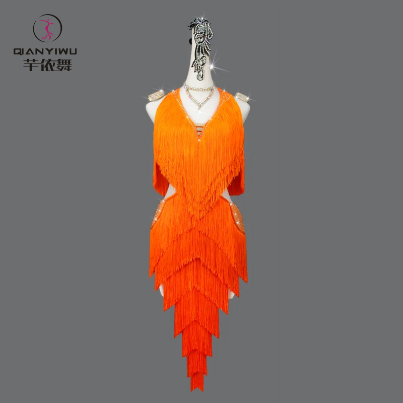 Outdoor Sport Dress - 新しいラテンダンスタッセルドレス女性のパーティー屋外セクシーなスカート女の子プロムスーツステージイブニングウェアサンバスポーツパフォーマンス衣装