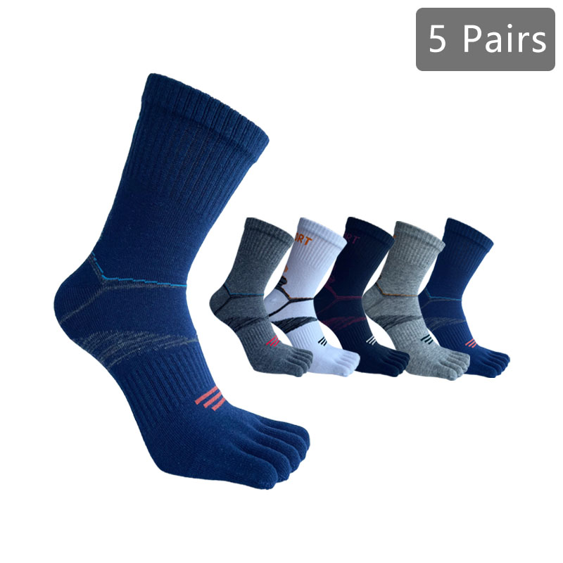 Outdoor Sport Dress - 1/5 ペアアスレチックスポーツソックスつま先フィットネス圧縮汗吸収自転車屋外ハイキング 5 本指ショートソックス 4 シーズン
