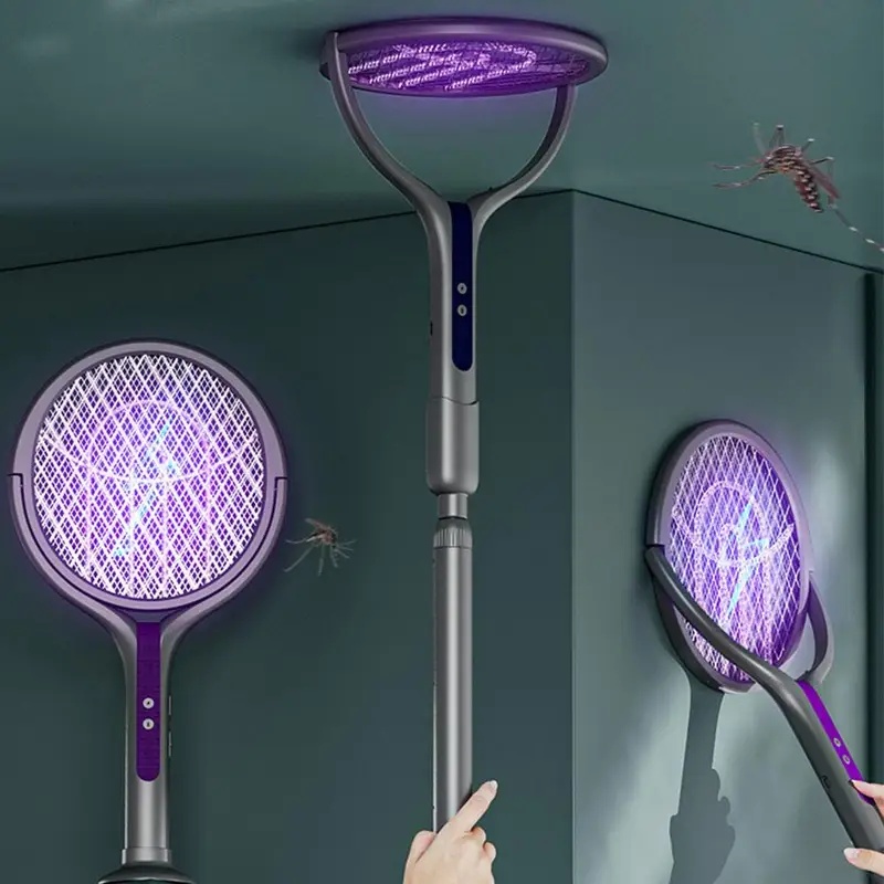 Head Racket Boom - 回転ヘッド式虫除けラケット、自動蚊取り器、充電式電気ハエたたき、ハエキラー、蚊取りランプ