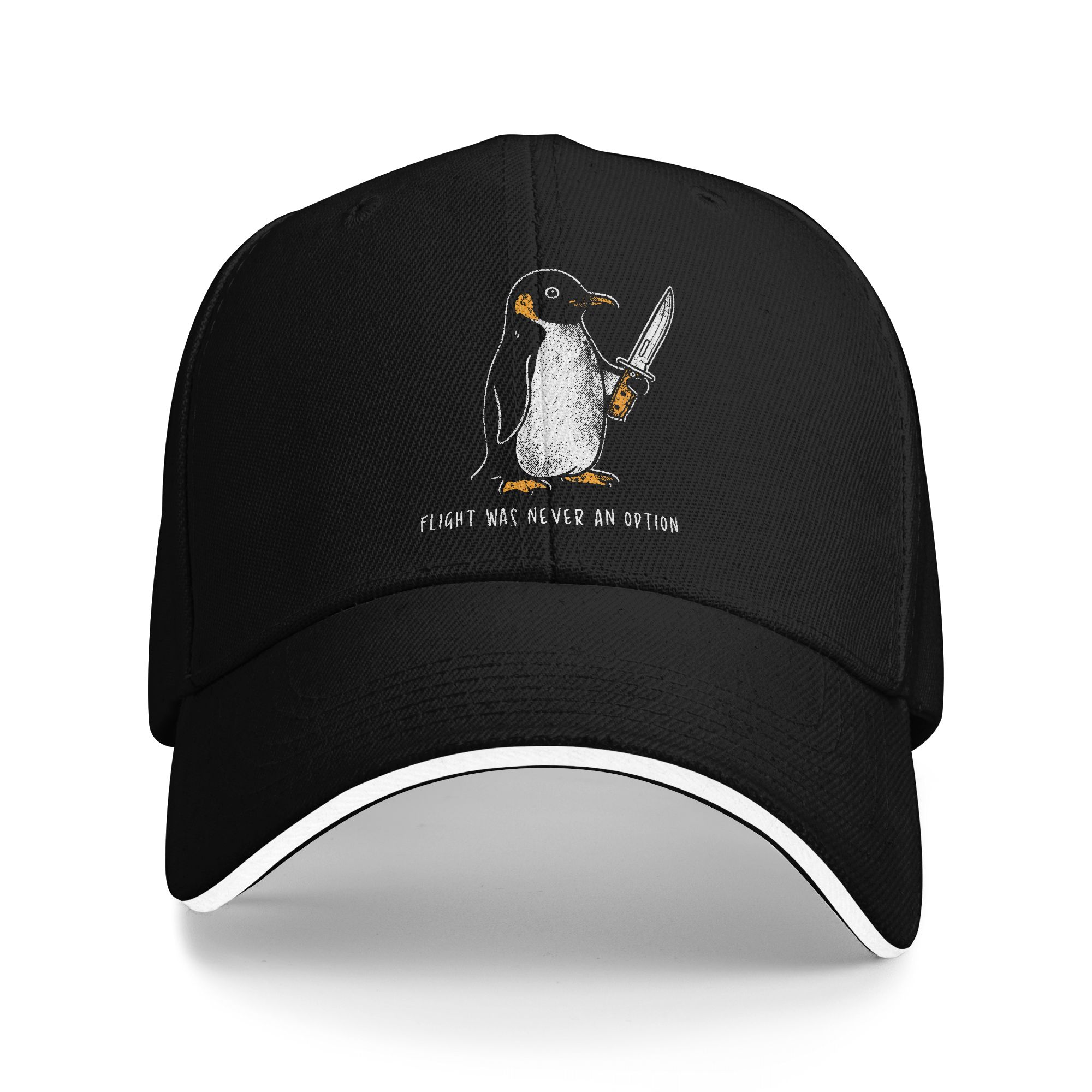 Outdoor Sport An - サンベースボールキャップ ペンギンフライトは決してオプションではなかった プリントトラッカーハット 調節可能なフィット感のあるレトロアウトドアスポーツスナップバックキャップ