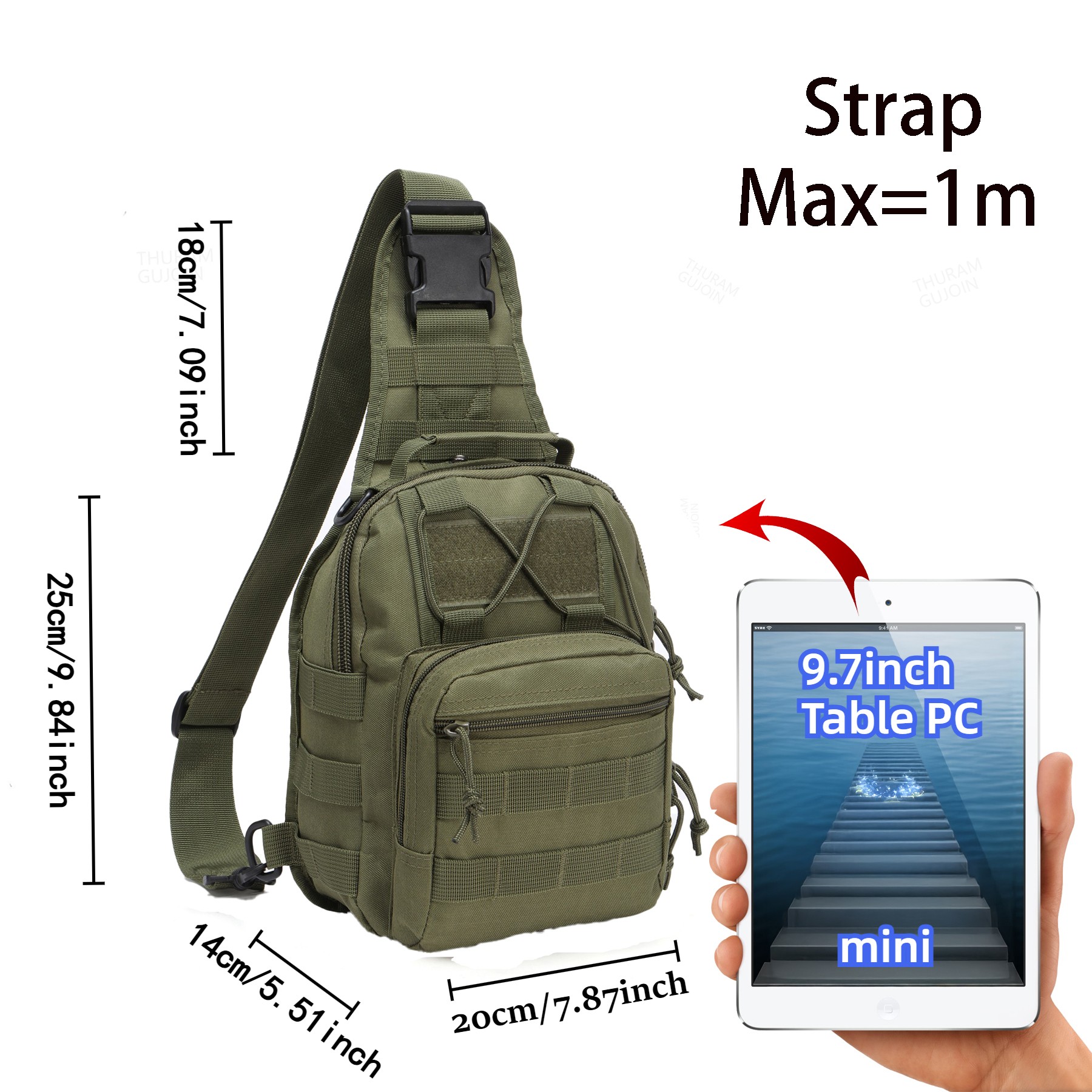 トゥラムアウトドアタクティカルバッグ、スポーツパック、スリン - Outdoor Sport Backpack のレビューと価格