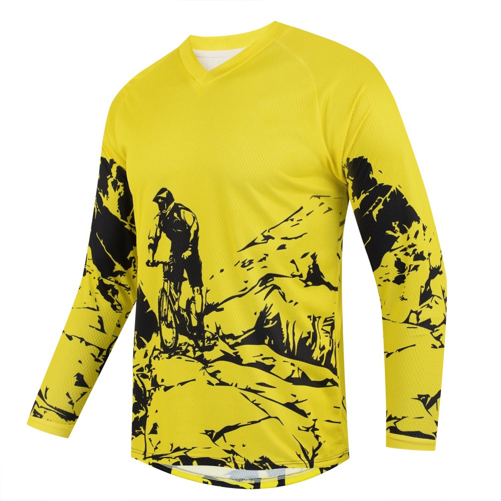 メンズアウトドアマウンテンバイクプリント長袖スポーツTシャツ - Outdoor Sportswear のレビューと価格