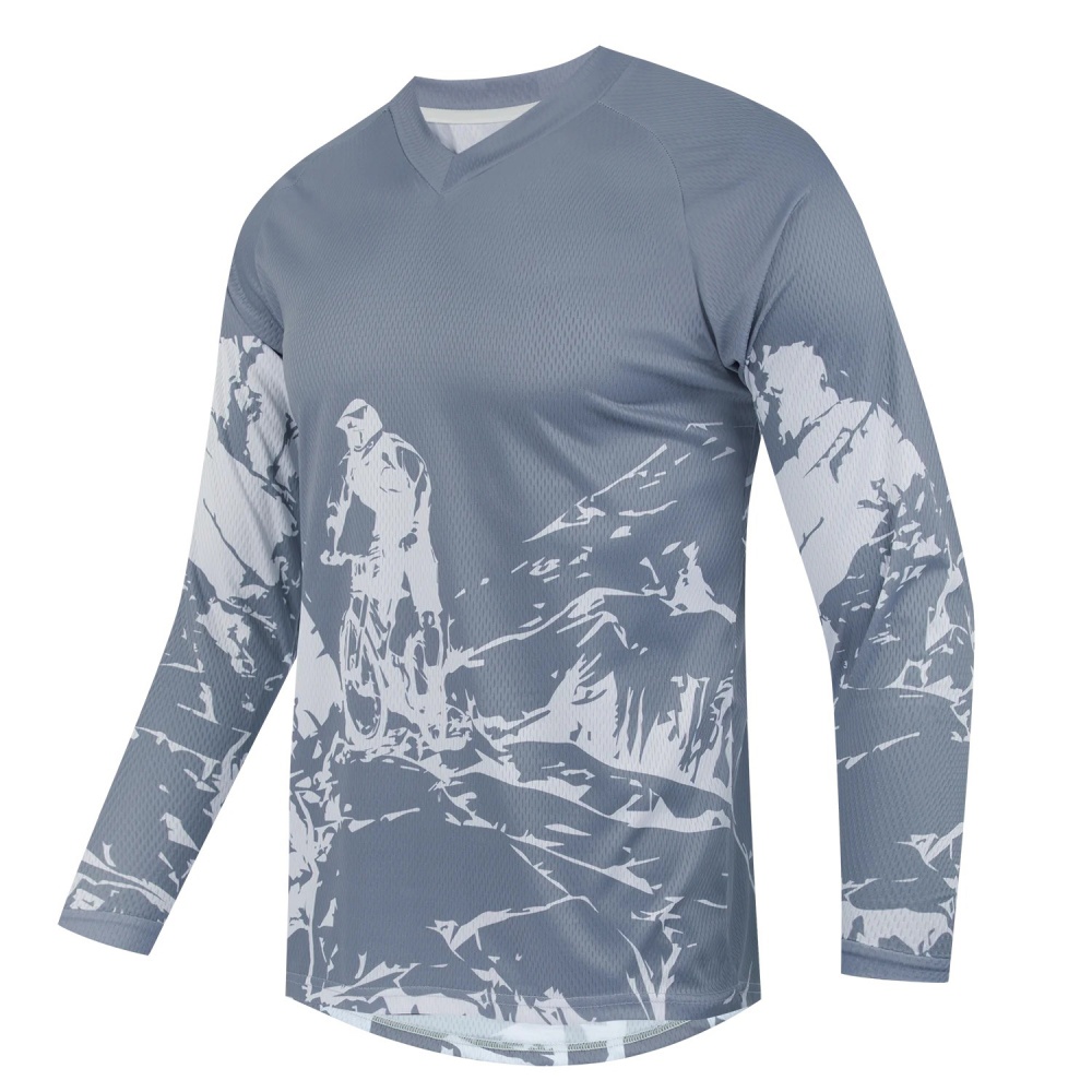 メンズアウトドアマウンテンバイクプリント長袖スポーツTシャツ - Outdoor Sportswear のレビューと価格