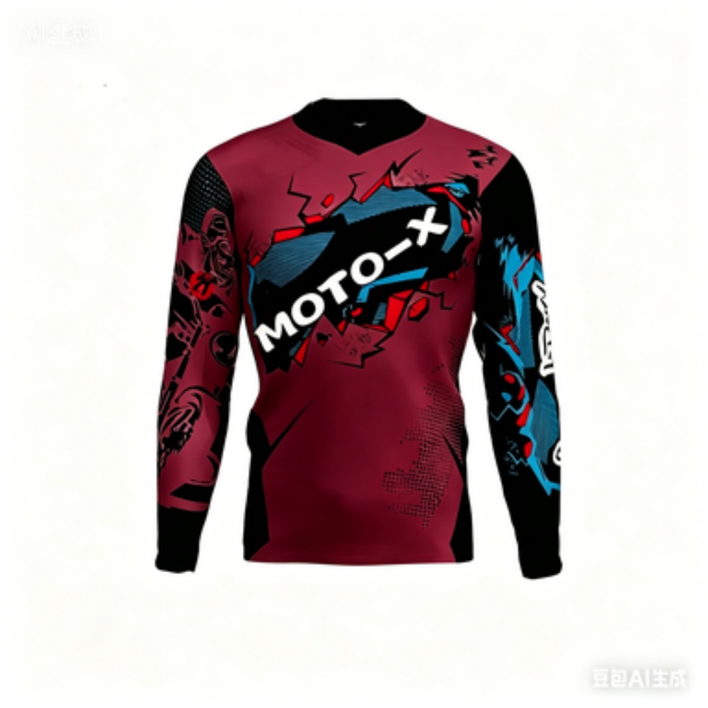 MOTO-X テーマの長袖スポーツトップ、通気性があり快適、 - Outdoor Sportswear のレビューと価格