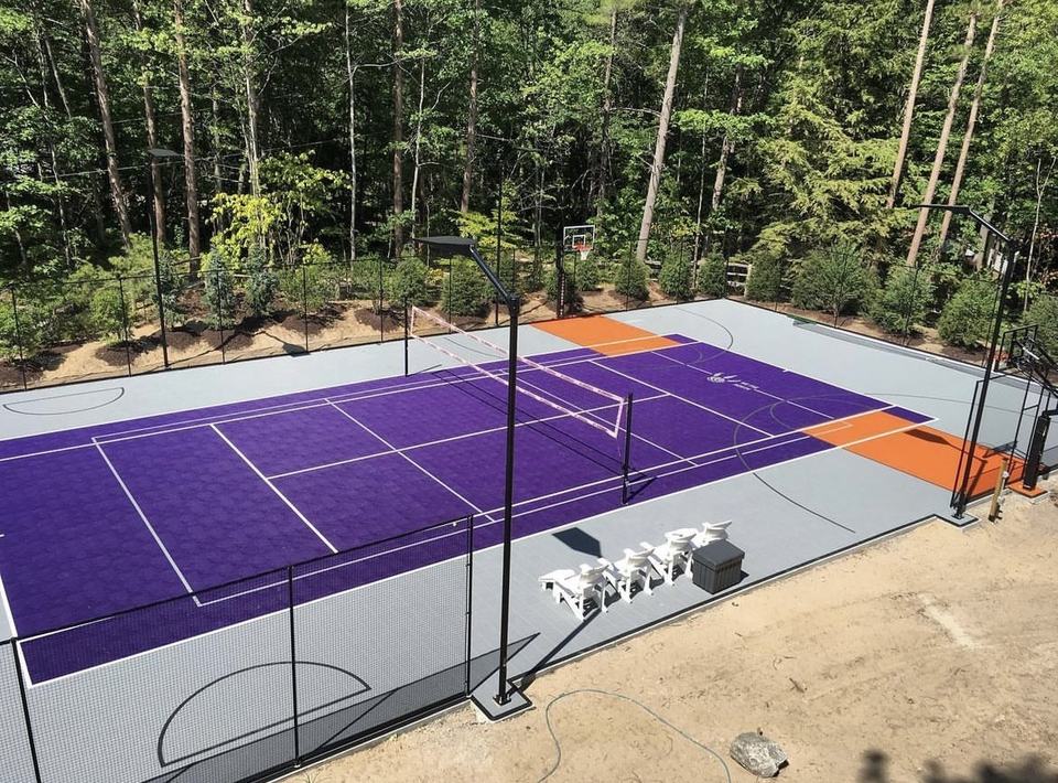 環境に優しいプラスチック製カスタムロゴ入り屋外バスケットボー - Outdoor Sport Court Tiles のレビューと価格