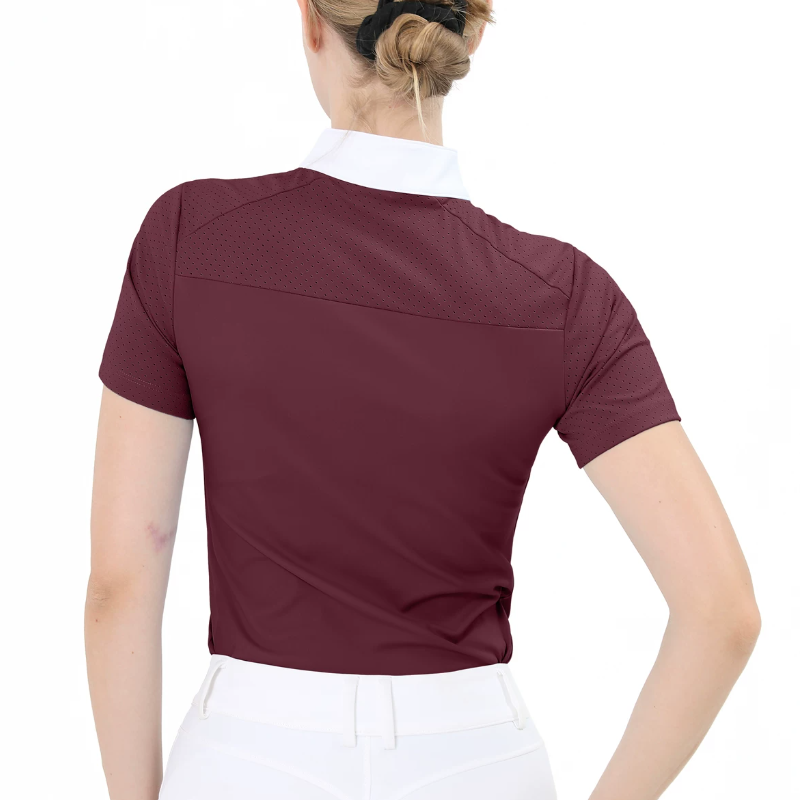 女性用プロフェッショナル半袖乗馬Tシャツポロシャツ乗馬服競技 - Polo Shirt Equestrian のレビューと価格