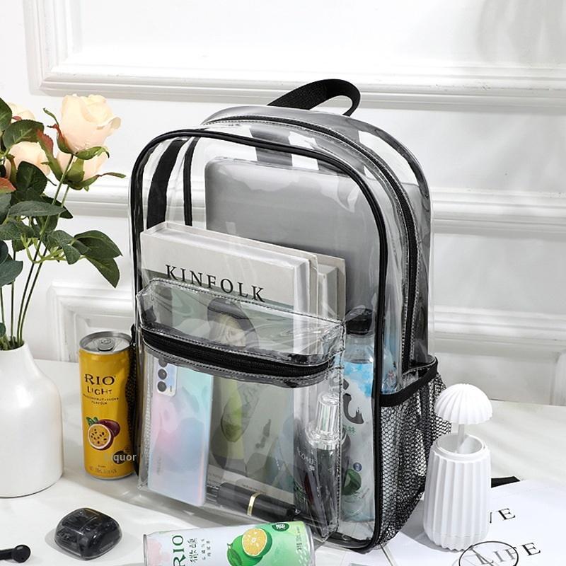 トラベルビジュアルバックパック大容量防水ショルダーバッグ透明 - Outdoor Sport Bag のレビューと価格