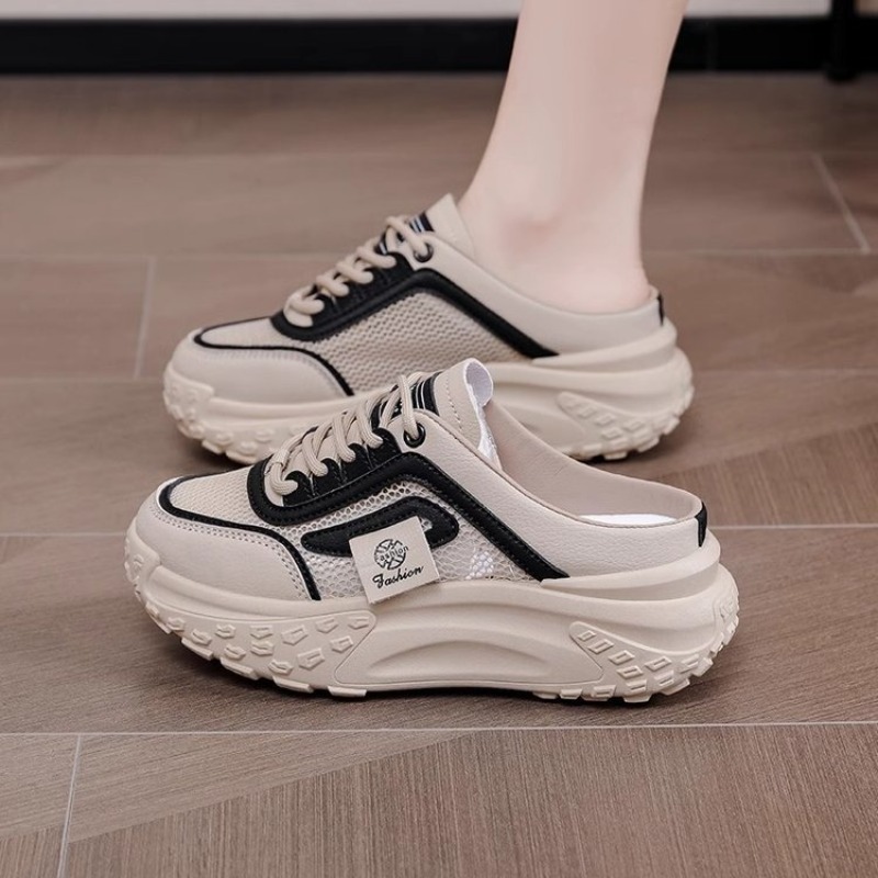 夏用レディースバックレスミュールスニーカー、メッシュ通気性、 - Outdoor Sport With Sticks のレビューと価格